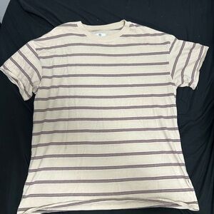 Zine Clothing Beige and Purple Striped Tee